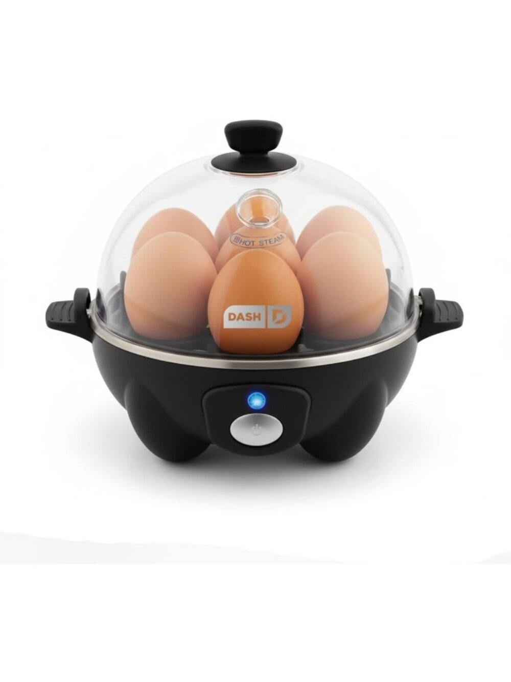 Versatile Egg Cooker for 7 Eggs - Hard Boiled, Poached & Omelettes, Black